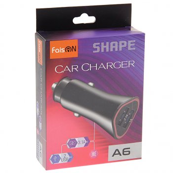 479 р. Устройство зарядное в прикуриватель 2USB 12V FAISON FAISON a-6 black  с доставкой в г. Керчь. Увеличить фотографию 3