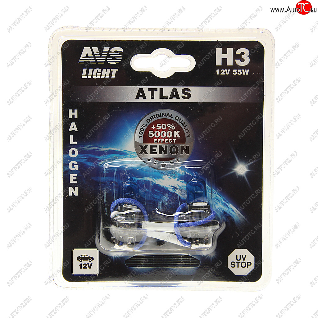 299 р. Лампа 12V H3 55W PK22s блистер (2шт.) AVS AVS a78568s  с доставкой в г. Керчь
