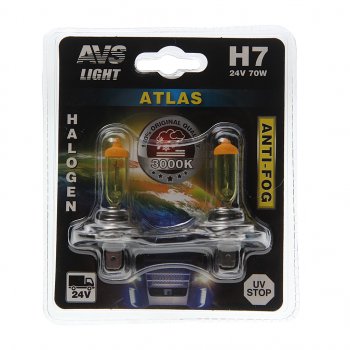 599 р. Лампа 24V H7 70W PX26d блистер (2шт.) Anti-fog AVS AVS a78630s AVS a78630s  с доставкой в г. Керчь. Увеличить фотографию 1