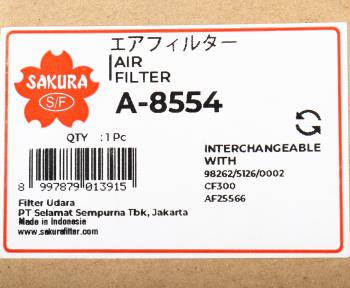 1 259 р. Фильтр воздушный JCB 3CX,4CX внутренний (дв.PERKINS) SAKURA SAKURA a8554  с доставкой в г. Керчь. Увеличить фотографию 4