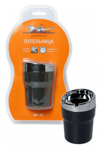 389 р. Пепельница автомобильная в штатное место чернаясеребро AIRLINE AIRLINE aat-01  с доставкой в г. Керчь. Увеличить фотографию 2