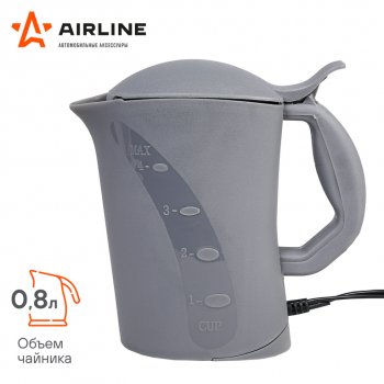 1 049 р. Чайник автомобильный 12V 120Вт 0.8л серый AIRLINE AIRLINE abk-12-01  с доставкой в г. Керчь. Увеличить фотографию 6