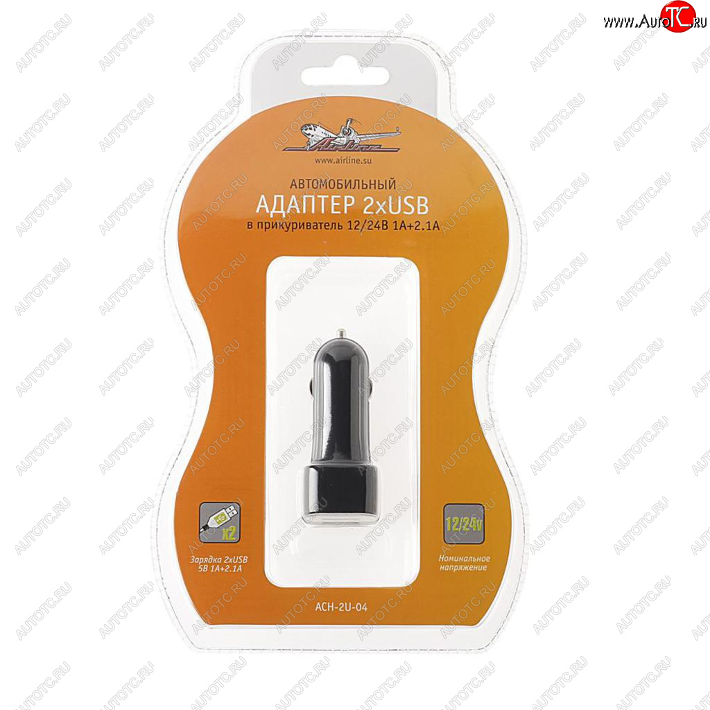 379 р. Устройство зарядное в прикуриватель 2USB 12-24V 2.1А AIRLINE AIRLINE ach-2u-04  с доставкой в г. Керчь