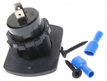 749 р. Розетка автомобильная встраиваемая влагозащищенная 12-24V 2 USB (5V 2.1А+1А) AIRLINE AIRLINE acs-2u-02  с доставкой в г. Керчь. Увеличить фотографию 3