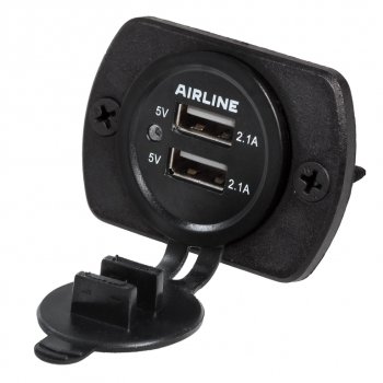 749 р. Розетка автомобильная встраиваемая влагозащищенная 12-24V 2 USB (5V 2.1А+1А) AIRLINE AIRLINE acs-2u-02  с доставкой в г. Керчь. Увеличить фотографию 9