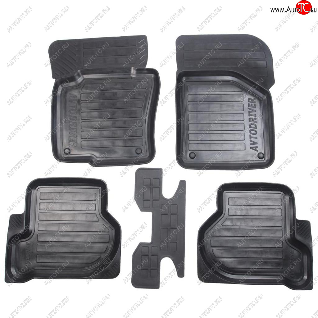 2 299 р. Коврик салона VW Jetta (10-) резина черный (5 предм.) AVTODRIVER AVTODRIVER adrpro227  с доставкой в г. Керчь