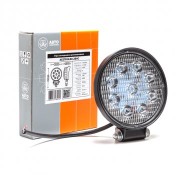 499 р. Фара рабочего света круглая 115х142x28мм 27W 9LED (направленный свет) AVTOELECTRICA AVTOELECTRICA ae27r-9led-28hc ае  с доставкой в г. Керчь. Увеличить фотографию 5