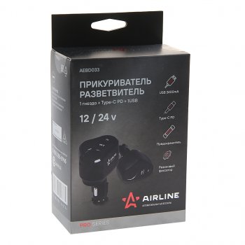 1 199 р. Разветвитель прикуривателя 1-но гнездовой 12V 2USB AIRLINE AIRLINE aebd033  с доставкой в г. Керчь. Увеличить фотографию 3