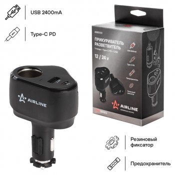 1 199 р. Разветвитель прикуривателя 1-но гнездовой 12V 2USB AIRLINE AIRLINE aebd033  с доставкой в г. Керчь. Увеличить фотографию 5