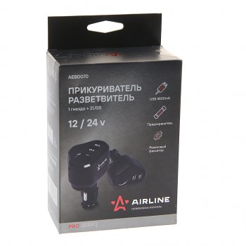 929 р. Разветвитель прикуривателя 1-но гнездовой 12V 2USB AIRLINE AIRLINE aebd070 AIRLINE aebd070  с доставкой в г. Керчь. Увеличить фотографию 3