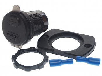 1 339 р. Розетка автомобильная встраиваемая влагозащищенная 12-24V 1 USB + 1 Type C (6.5V 3А + 5V 3А) AIRLINE AIRLINE aebj200  с доставкой в г. Керчь. Увеличить фотографию 2