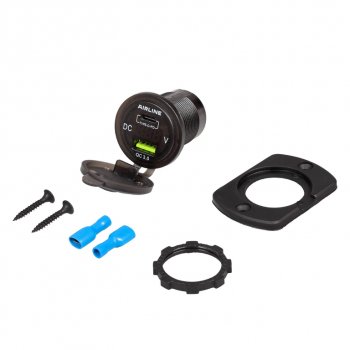 1 339 р. Розетка автомобильная встраиваемая влагозащищенная 12-24V 1 USB + 1 Type C (6.5V 3А + 5V 3А) AIRLINE AIRLINE aebj200  с доставкой в г. Керчь. Увеличить фотографию 8