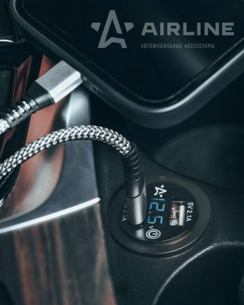 1 199 р. Розетка автомобильная встраиваемая влагозащищенная 12-24V 2USB (2.1A + 2.1A) AIRLINE AIRLINE aebj203  с доставкой в г. Керчь. Увеличить фотографию 7