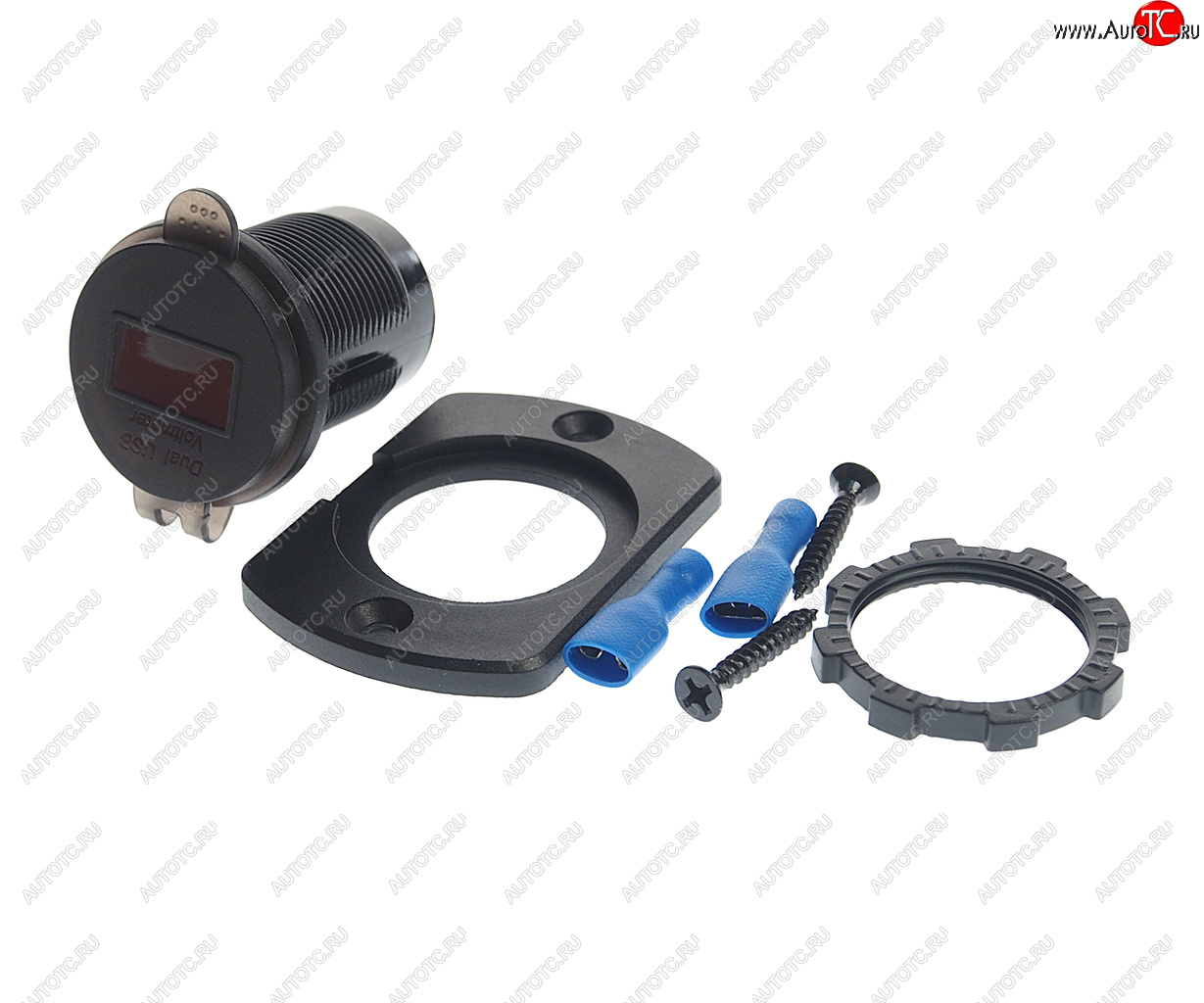 1 199 р. Розетка автомобильная встраиваемая влагозащищенная 12-24V 2USB (2.1A + 2.1A) AIRLINE AIRLINE aebj203  с доставкой в г. Керчь