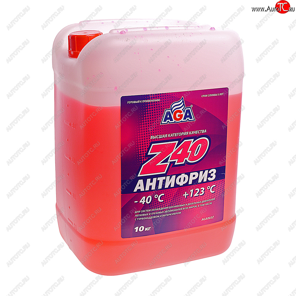 2 799 р. Антифриз красный -40C 10кг Antifreeze Z40 AGA AGA aga003z  с доставкой в г. Керчь