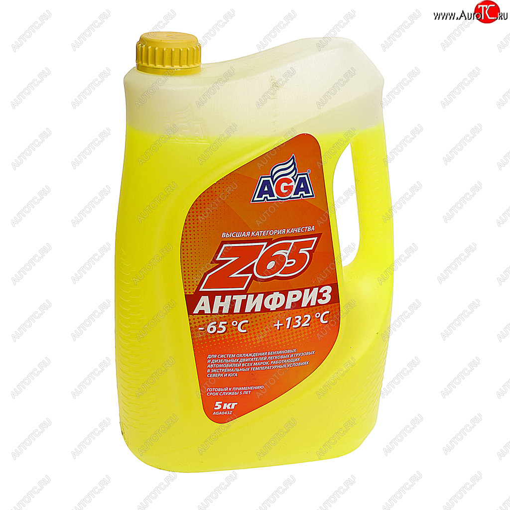 1 579 р. Антифриз желтый -65C 5л Antifreeze Z65 AGA AGA aga043z  с доставкой в г. Керчь