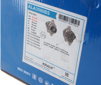 22 799 р. Генератор HYUNDAI HD65,78 дв.D4DD ЕВРО-3 28В 50А KRAUF KRAUF ala3500bs  с доставкой в г. Керчь. Увеличить фотографию 5