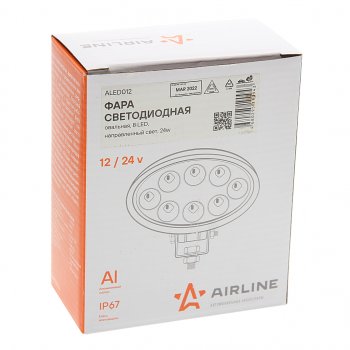 1 079 р. Фара рабочего света 140х86х55мм 24W 8LED овальная AIRLINE AIRLINE aled012  с доставкой в г. Керчь. Увеличить фотографию 4