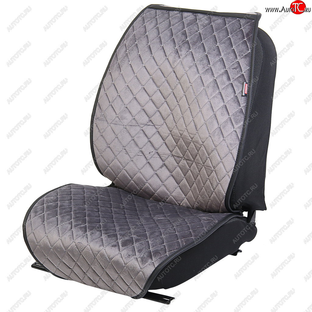 2 499 р. Накидка на сиденье алькантара стеганая серая (4 предм.) (2шт.) Alcantara Luxe PREMIER PREMIER all140  с доставкой в г. Керчь