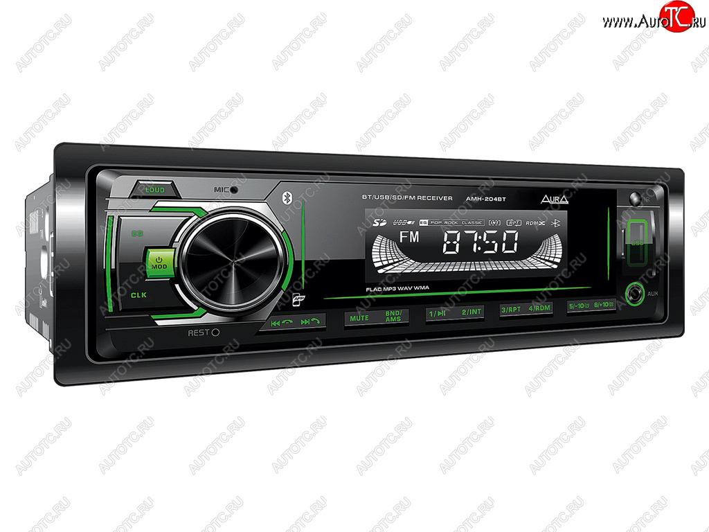 2 499 р. Магнитола автомобильная 1DIN AURA AURA amh-204bt AURA amh-204bt  с доставкой в г. Керчь