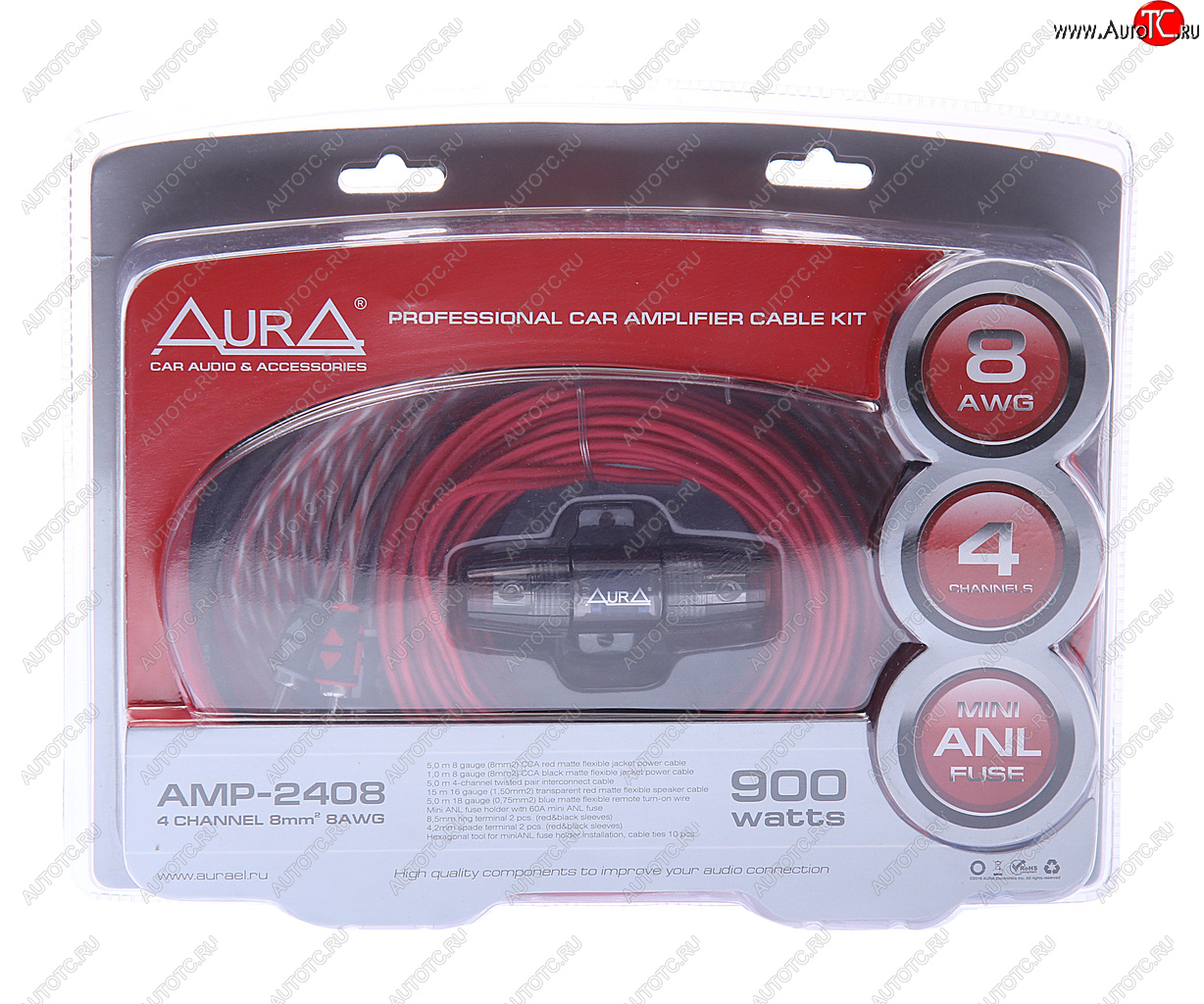 2 689 р. Набор для установки усилителя AURA AURA amp-2408  с доставкой в г. Керчь