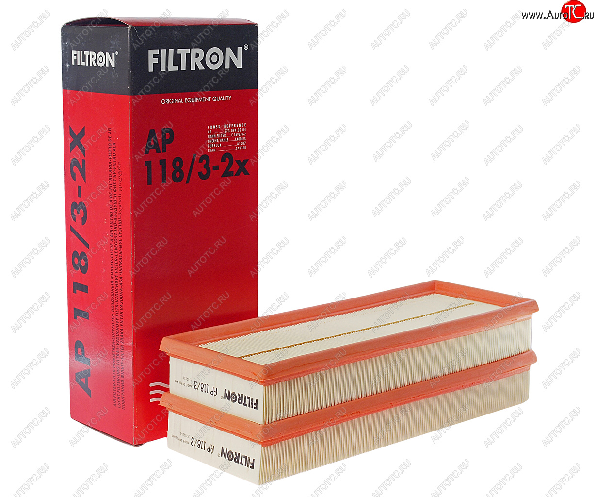 1 379 р. Фильтр воздушный MERCEDES C,E,S,ML,GL (M112M113M272M273) комплект (2шт.) FILTRON FILTRON ap1183-2x  с доставкой в г. Керчь