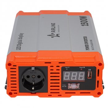 12 849 р. Преобразователь напряжения (инвертор) 12-220V 1500Вт AIRLINE AIRLINE api-1500-08  с доставкой в г. Керчь. Увеличить фотографию 7