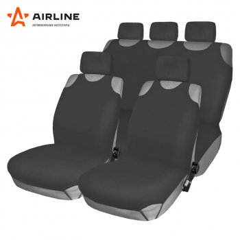 2 199 р. Универсальные чехлы сидений (майка, 7 предм., полиэстер) AIRLINE   (серые)  с доставкой в г. Керчь. Увеличить фотографию 4