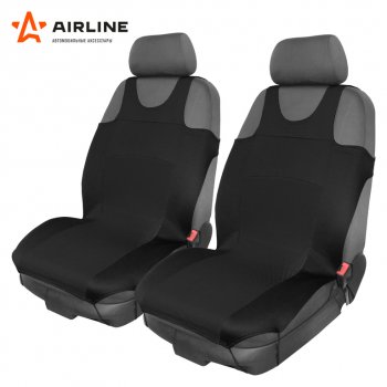 1 149 р. Универсальные чехлы сидений (майка, 2 предм., полиэстер) AIRLINE   (черные)  с доставкой в г. Керчь. Увеличить фотографию 3