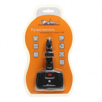 919 р. Разветвитель прикуривателя 2-х гнездовой 12V 2USB AIRLINE AIRLINE asp-2tu-08  с доставкой в г. Керчь. Увеличить фотографию 1