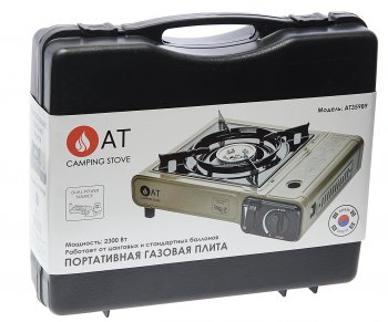 2 599 р. Плита газовая портативная в кейсе (с переходником) защита от ветра AT AT at35989  с доставкой в г. Керчь. Увеличить фотографию 3