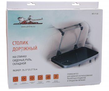 1 079 р. Столик в салон автомобиля многофункциональный на руль 35.5х23.5х2см черный AIRLINE AIRLINE atc-f-02  с доставкой в г. Керчь. Увеличить фотографию 3