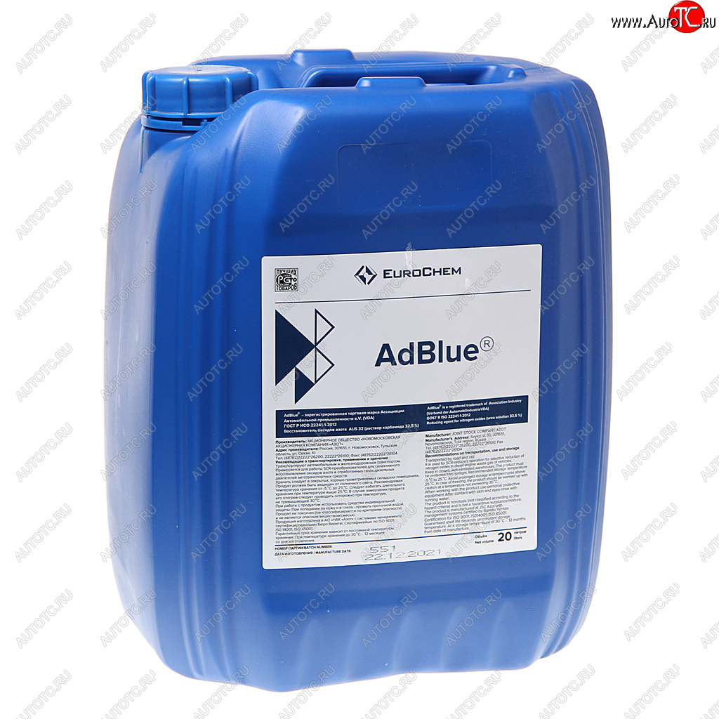 1 089 р. Жидкость адсорбирующая ADBLUE SCR 20л ЕВРОХИМ ЕВРОХИМ aus3220  с доставкой в г. Керчь