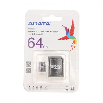 429 р. Карта памяти 64GB MicroSD class 10 + SD адаптер ADATA ADATA ausdx64guicl10-ra1 ADATA ausdx64guicl10-ra1  с доставкой в г. Керчь. Увеличить фотографию 1
