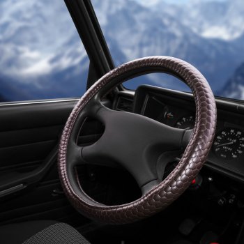 689 р. Оплетка руля (L) 39-41см AIRLINE SSANGYONG Rexton Y290 (2012-2017) (коричневый)  с доставкой в г. Керчь. Увеличить фотографию 3