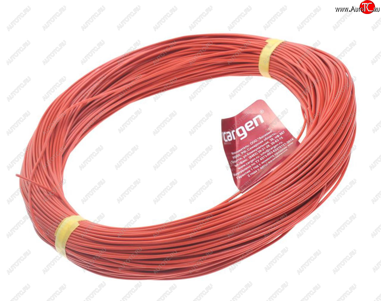 2 199 р. Провод монтажный ПВАМ 100м (сечение 0.75 кв.мм) красный CARGEN CARGEN ax3501001  с доставкой в г. Керчь