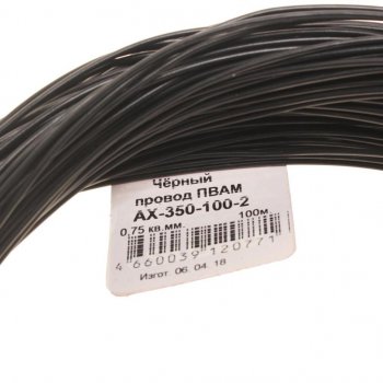 2 699 р. Провод монтажный ПВАМ 100м (сечение 0.75 кв.мм) черный CARGEN CARGEN ax3501002  с доставкой в г. Керчь. Увеличить фотографию 2
