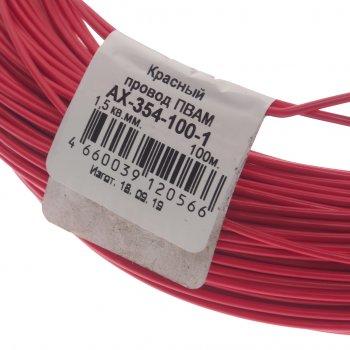 3 889 р. Провод монтажный ПВАМ 100м (сечение 1.5 кв.мм) красный CARGEN CARGEN ax3541001  с доставкой в г. Керчь. Увеличить фотографию 2