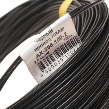 5 999 р. Провод монтажный ПВАМ 100м (сечение 2.5 кв.мм) черный CARGEN CARGEN ax3581002  с доставкой в г. Керчь. Увеличить фотографию 2