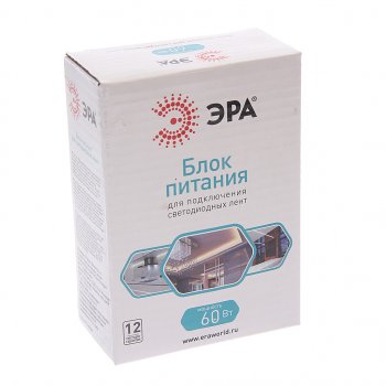 1 129 р. Блок питания светодиодной ленты 12V 60W IP20 ЭРА ЭРА б0044740  с доставкой в г. Керчь. Увеличить фотографию 3