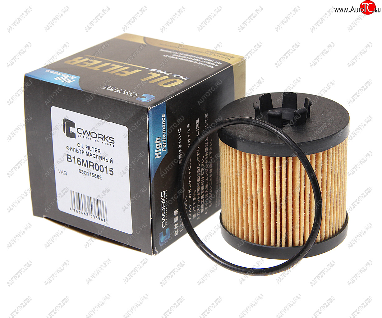 599 р. Фильтр масляный VW Polo (02-09) AUDI A3 (03-13) (1.4/1.6) SKODA Octavia (04-08) (1.6) CWORKS CWORKS b16mr0015 CWORKS b16mr0015  с доставкой в г. Керчь