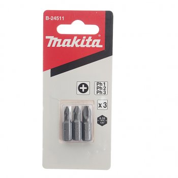 161 р. Набор бит 1/4 PH1, PH2, PH3 25мм 3 предмета в блистере MAKITA MAKITA b-24511 MAKITA b-24511  с доставкой в г. Керчь. Увеличить фотографию 1