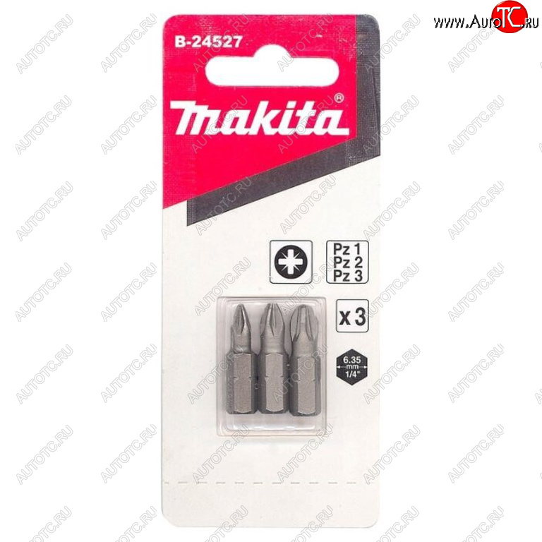 161 р. Набор бит 14 PZ1, PZ2, PZ3 25мм 3 предмета в блистере MAKITA MAKITA b-24527  с доставкой в г. Керчь