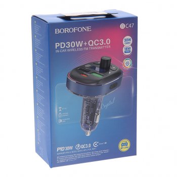 1 579 р. Устройство зарядное в прикуриватель с трансмиттером (bluetooth,hands free) черное BOROFONE BOROFONE bc47 dark blue  с доставкой в г. Керчь. Увеличить фотографию 4
