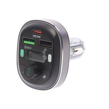 Устройство зарядное в прикуриватель с трансмиттером (bluetooth,hands free) черное BOROFONE BOROFONE bc47 jazz metal gray