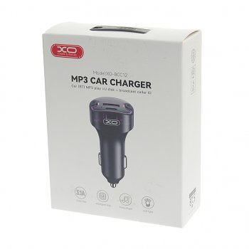 1 039 р. Устройство зарядное в прикуриватель с трансмиттером (bluetooth,hands free) черное XO XO bcc12  с доставкой в г. Керчь. Увеличить фотографию 3