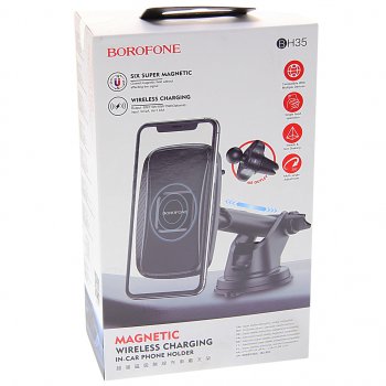 1 759 р. Держатель телефона с беспроводной зарядкой BOROFONE BOROFONE bh35 black  с доставкой в г. Керчь. Увеличить фотографию 3