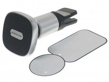 689 р. Держатель телефона на дефлектор магнитный черный BOROFONE BOROFONE bh44 black silver  с доставкой в г. Керчь. Увеличить фотографию 2