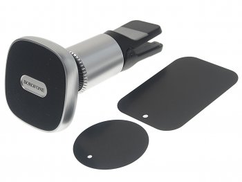 689 р. Держатель телефона на дефлектор магнитный черный BOROFONE BOROFONE bh44 black silver  с доставкой в г. Керчь. Увеличить фотографию 1