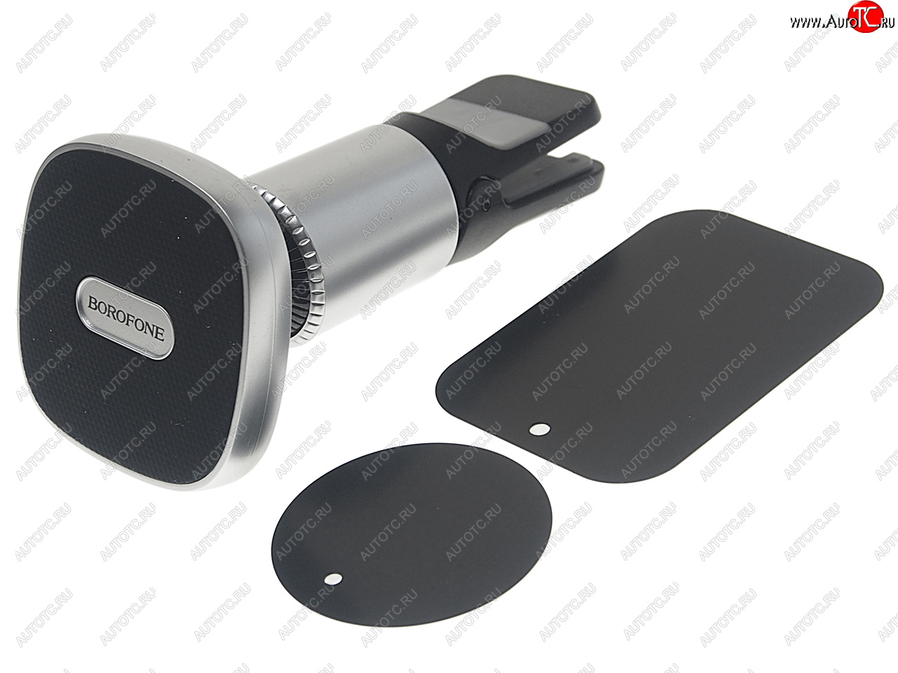 689 р. Держатель телефона на дефлектор магнитный черный BOROFONE BOROFONE bh44 black silver  с доставкой в г. Керчь